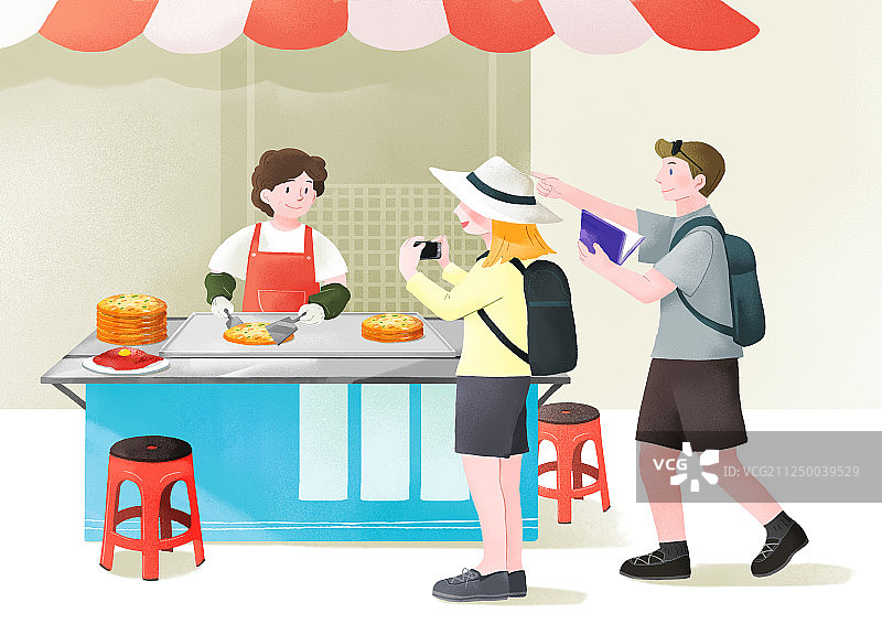 本地市场场景矢量图 011图片素材