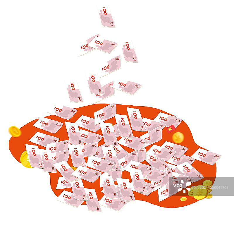 地上很多钱图片素材