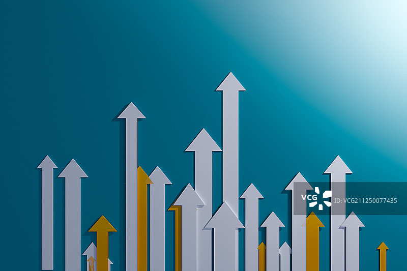 3D大量上升彩色箭头图片素材