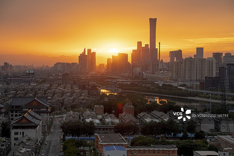 北京通惠河CBD城市风光图片素材