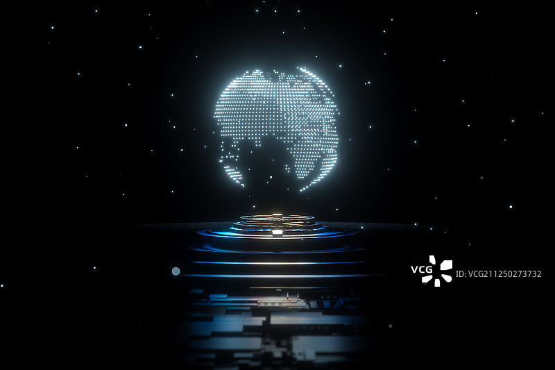 3D星空中抽象的地球仪图片素材