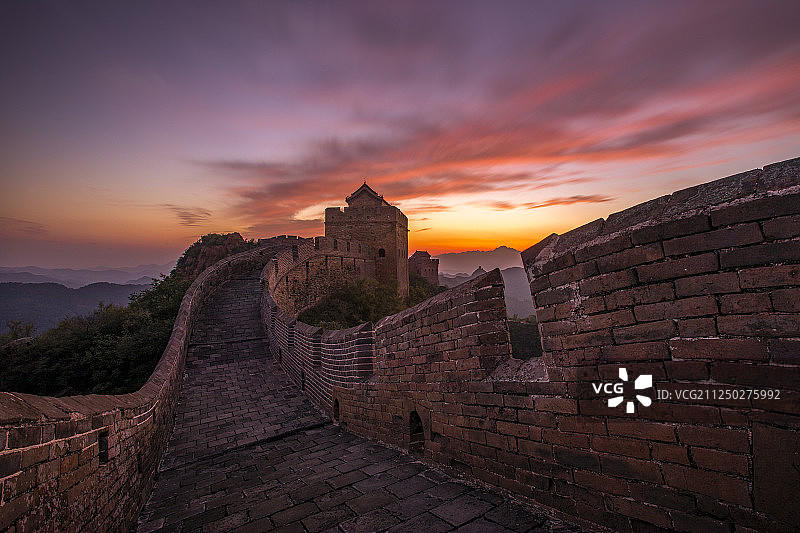 金山岭长城晚霞图片素材