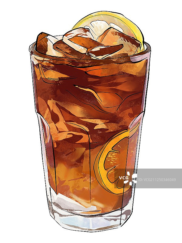 美食手绘插画 柠檬茶港式图片素材