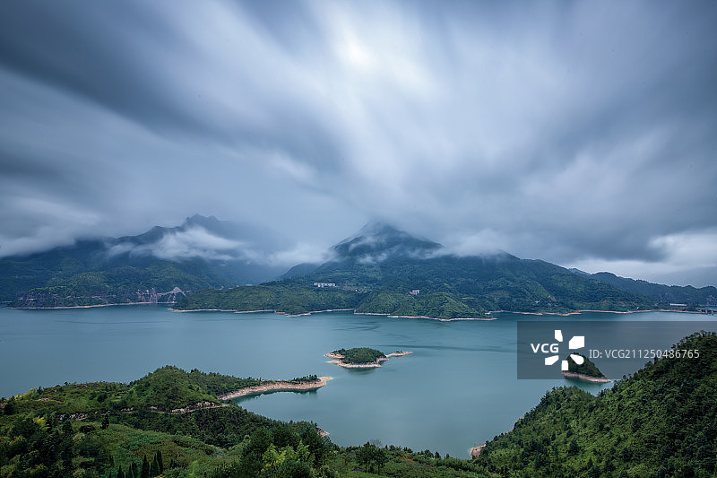 千峡湖自然风光图片素材