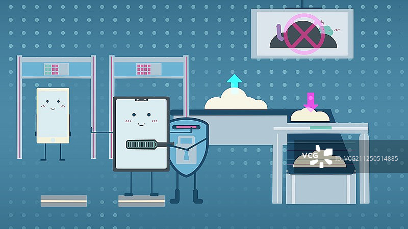 严格安检 知法懂法漫画征稿图片素材