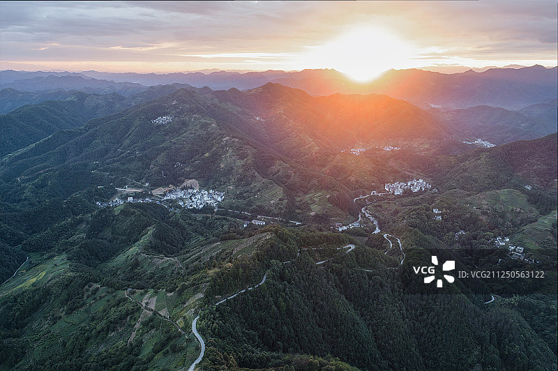 航拍安徽徽杭古道图片素材