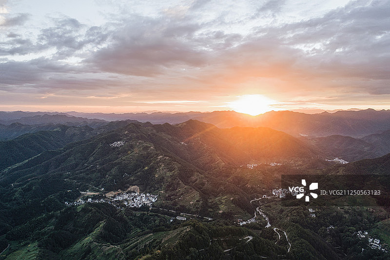 航拍安徽徽杭古道图片素材