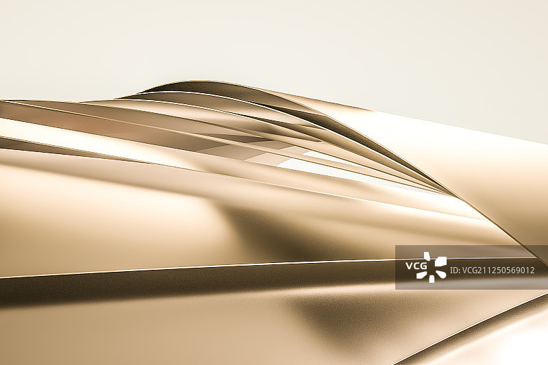 黄金曲面，三维渲染图片素材