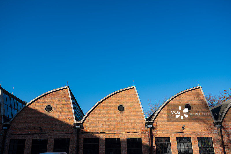 北京798艺术区老式工业建筑图片素材