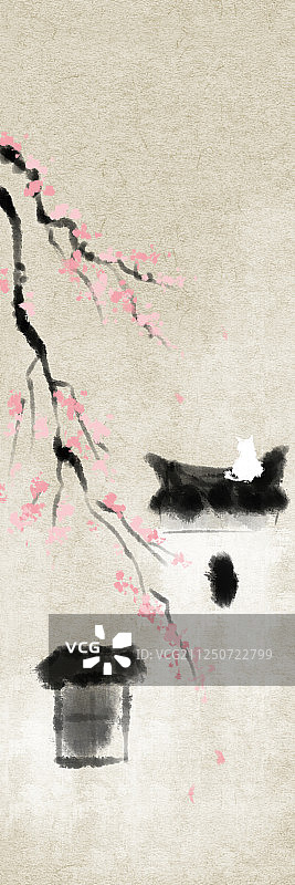 水墨风二十四节气之徽州印象-惊蛰图片素材