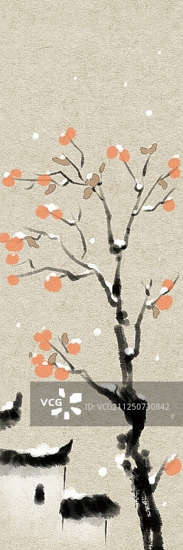 水墨风二十四节气之徽州印象-小雪图片素材