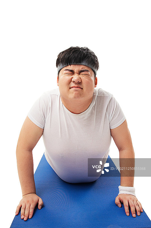 小胖练瑜伽图片素材