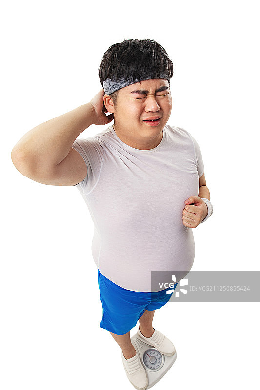 小胖称体重图片素材