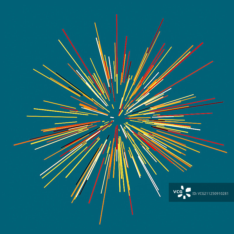 平面卡通的多种色彩由中心向外爆炸开来的线条背景素材图片素材