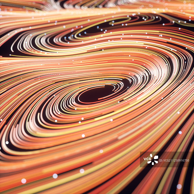弯曲盘旋的科技感光纤线条形成的抽象背景图案图片素材