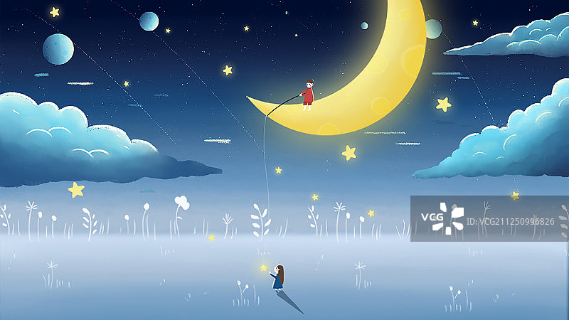 星星和月亮图片素材