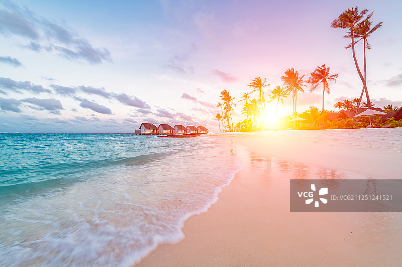 度洋马尔代夫海岛豪华酒店度假村户外风光图片素材