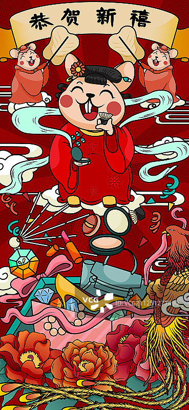 鼠年-恭贺新禧-春节-生肖图片素材