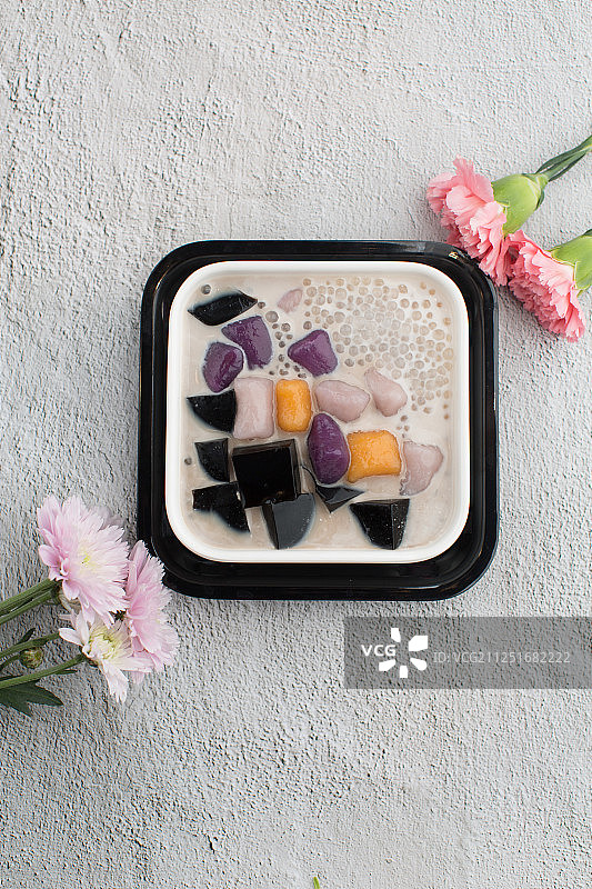 西米露芋圆仙草冰沙系列甜品图片素材