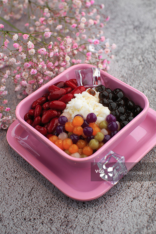 西米露芋圆仙草冰沙系列甜品图片素材