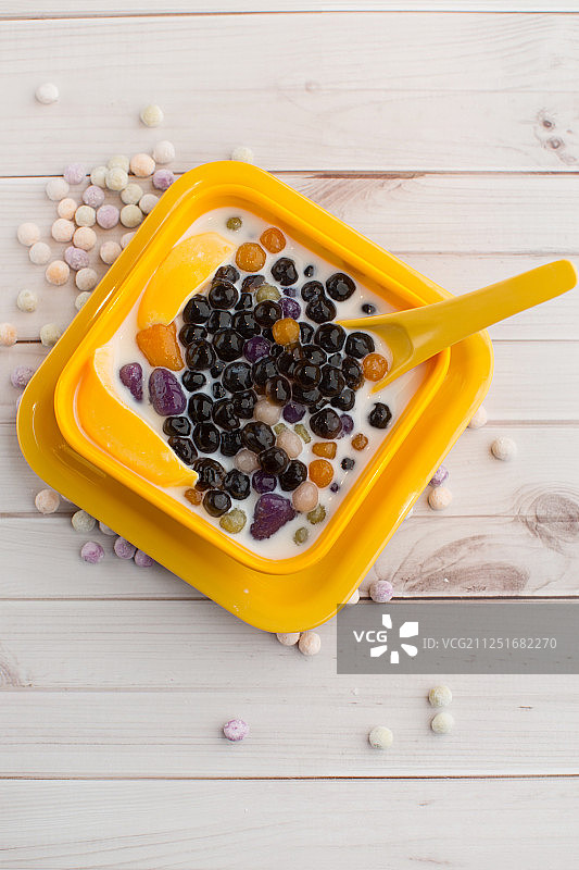 西米露芋圆仙草冰沙系列甜品图片素材