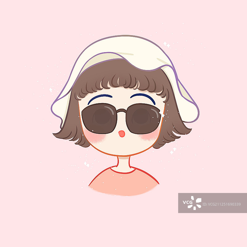 戴墨镜的小女孩图片素材