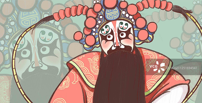京剧人物插画——净图片素材