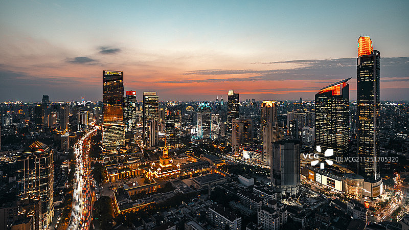 静安CBD夜景图片素材
