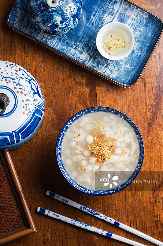 秋季桂花酒酿小圆子图片素材