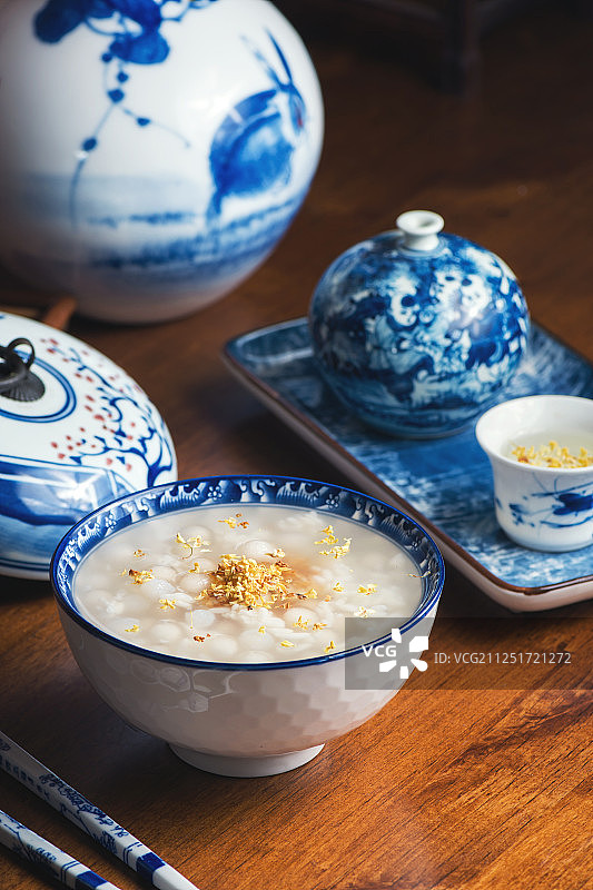 秋季桂花酒酿小圆子图片素材