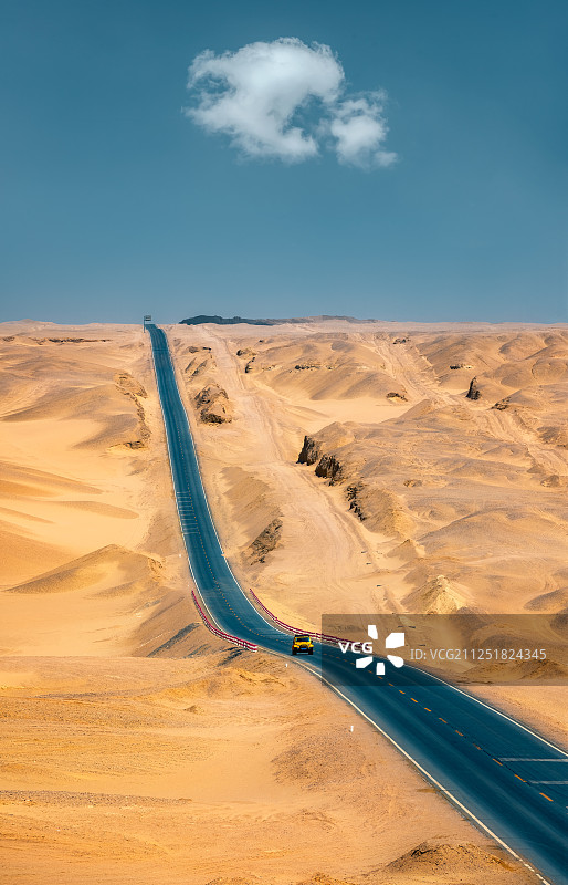 西北沙漠公路图片素材