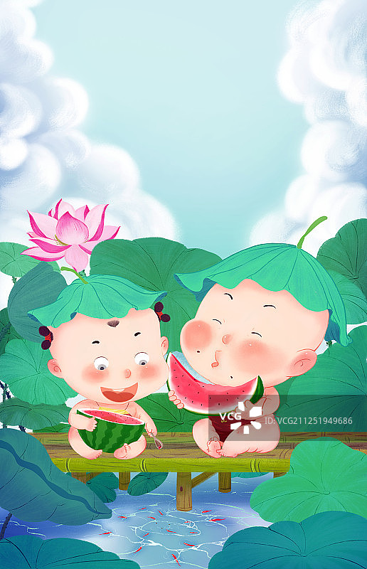 大暑无字版图片素材