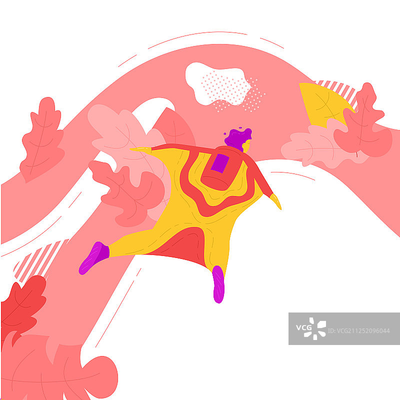 男人夏天穿着翼装飞行图片素材