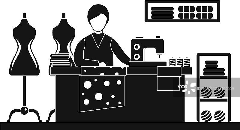 简约风格女裁缝概念banner图片素材