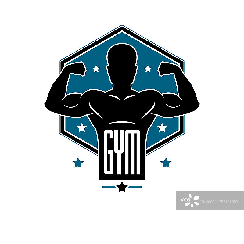 健身举重和健身俱乐部标志图片素材