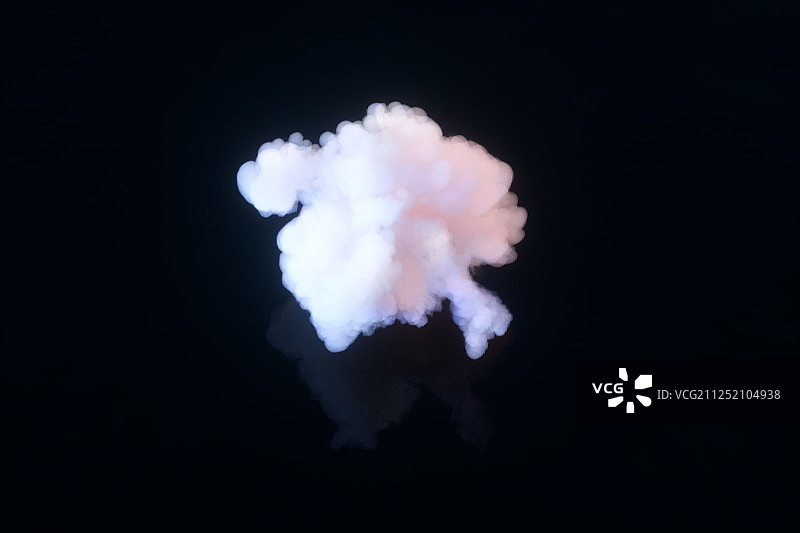 平静海面上的创意云朵 三维渲染图片素材