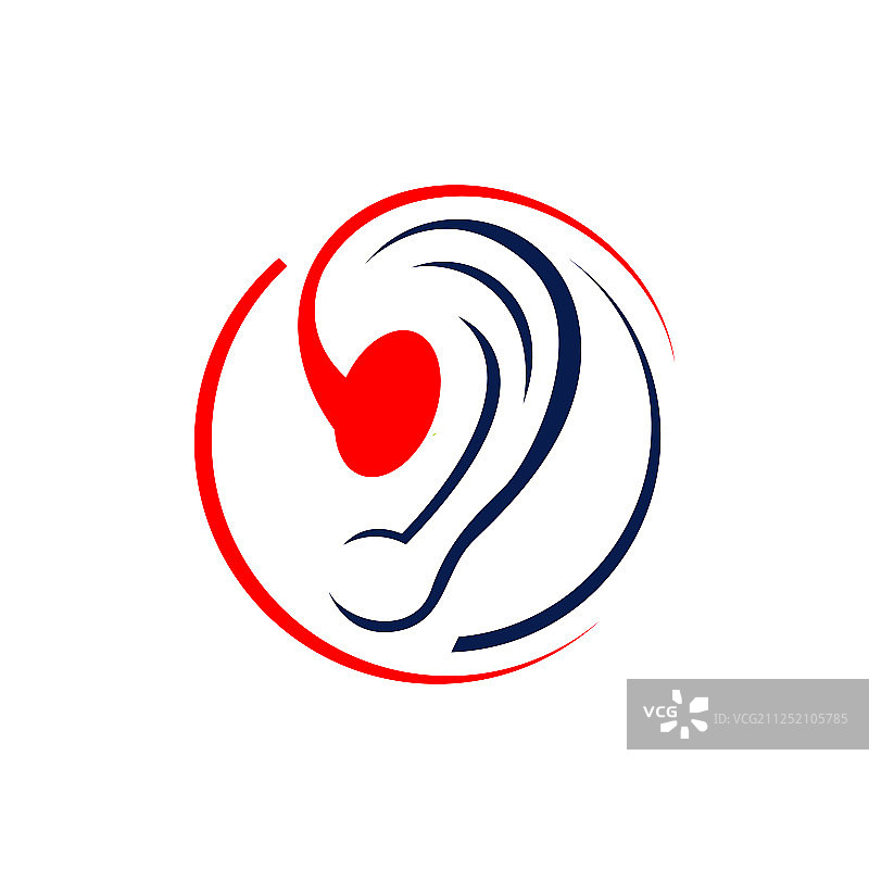 耳朵图标助听器标志设计图片素材