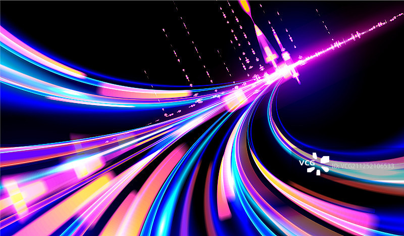 赛博朋克光轨图片素材