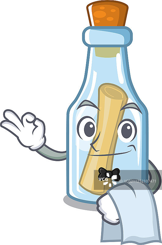 角色瓶中的服务员消息图片素材