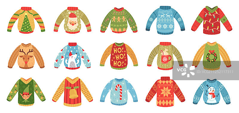 卡通圣诞派对跳线圣诞假期图片素材