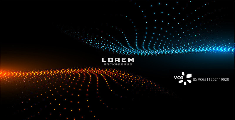 橙色和蓝色发光数字粒子图片素材