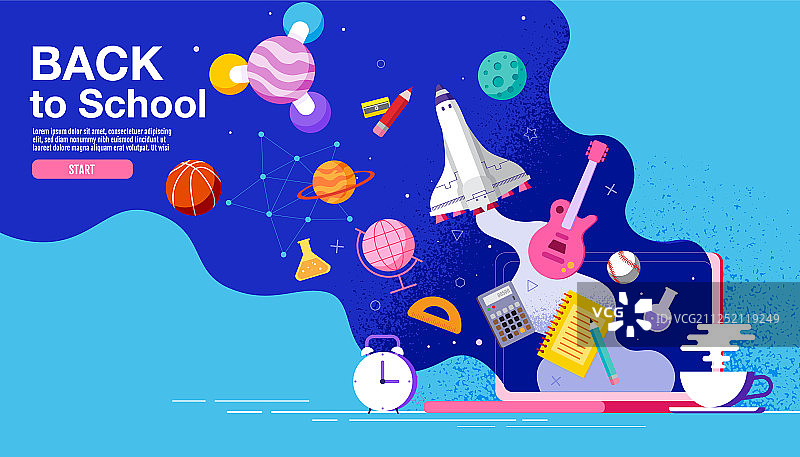 扁平风返校海报设计图片素材