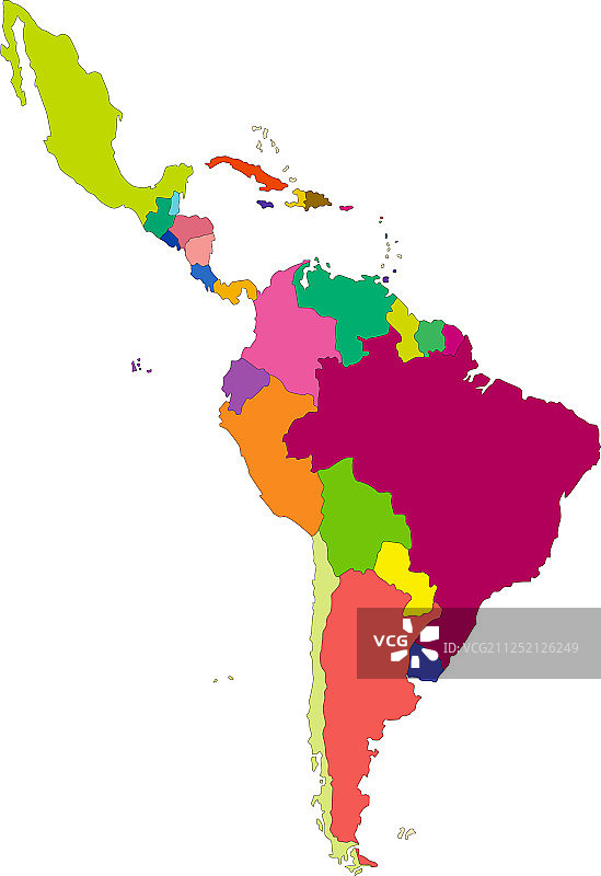 拉丁美洲政治地图图片素材