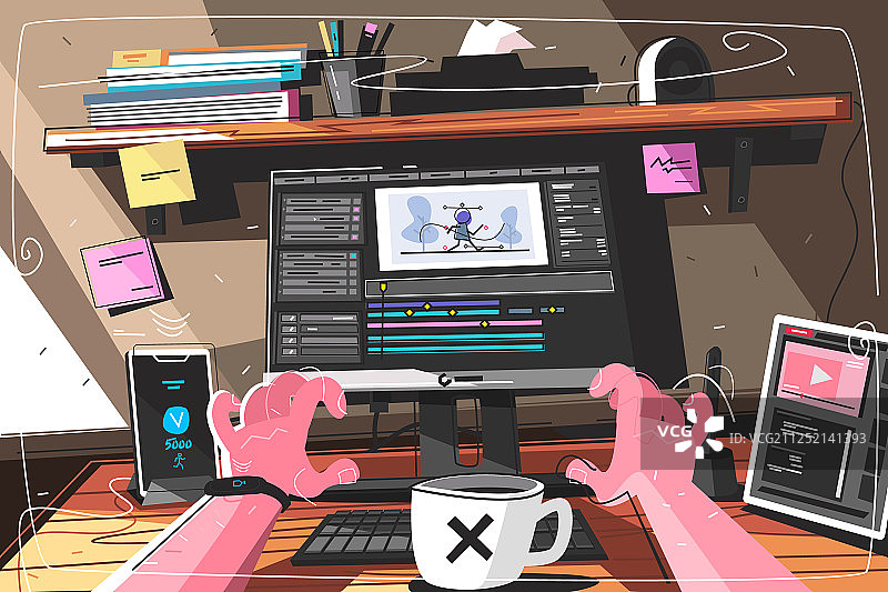 动画设计师的创作过程图片素材