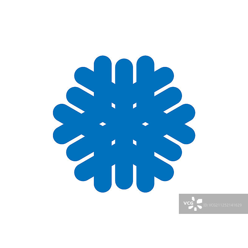 蓝色雪花标志图片素材