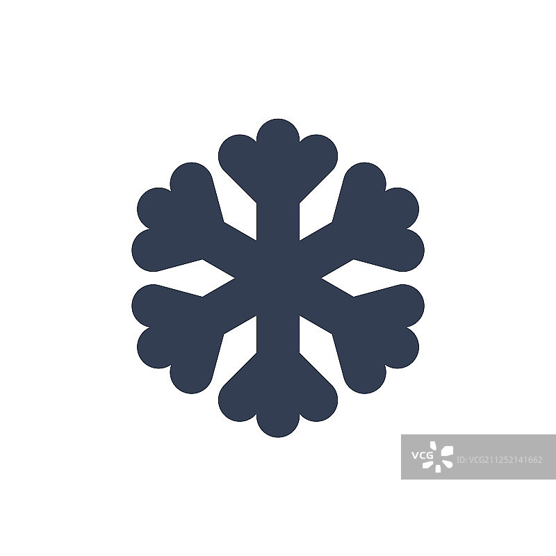 雪花图标黑色剪影雪花标志图片素材