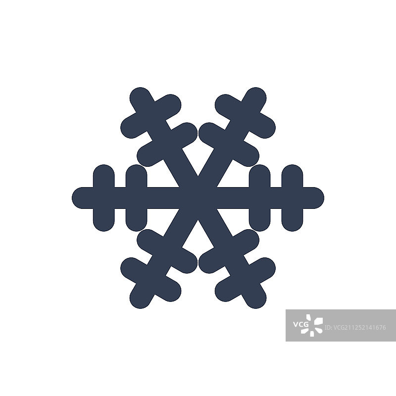 雪花图标黑色剪影雪花标志图片素材