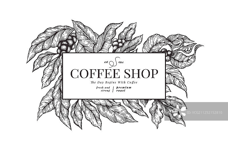 复古咖啡背景设计模板图片素材