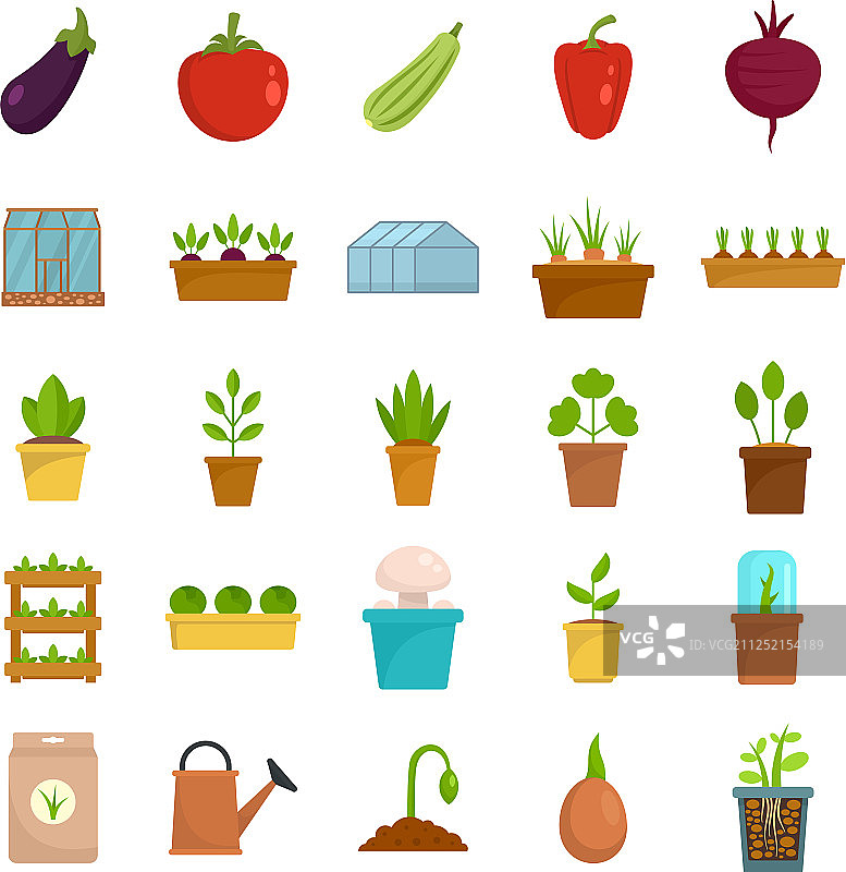 温室图标扁平风格图片素材