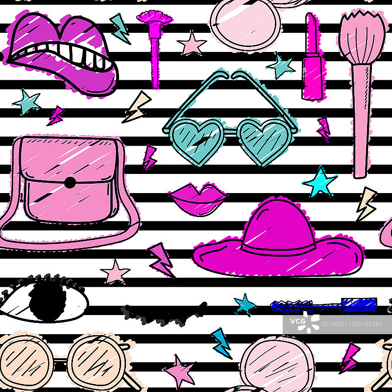 时尚配饰无缝图案背景图片素材